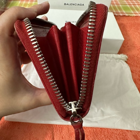 Balenciaga Red Long Zipped Wallet Soft Leather - Picture 12 of 16